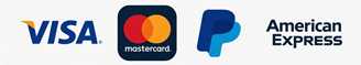 We accept Visa, Mastercard, PayPal, and American Express